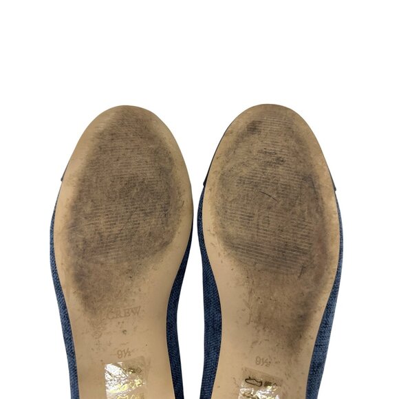 J. Crew Navy Blue & Tweed Ballet Flats With Bow Detail Size 9.5 - Picture 13 of 13